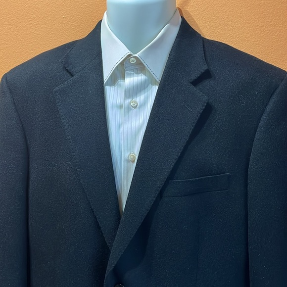 Saks Fifth Avenue 100% Camel Hair Black Sport Jacket sz 44R - Picture 4 of 9